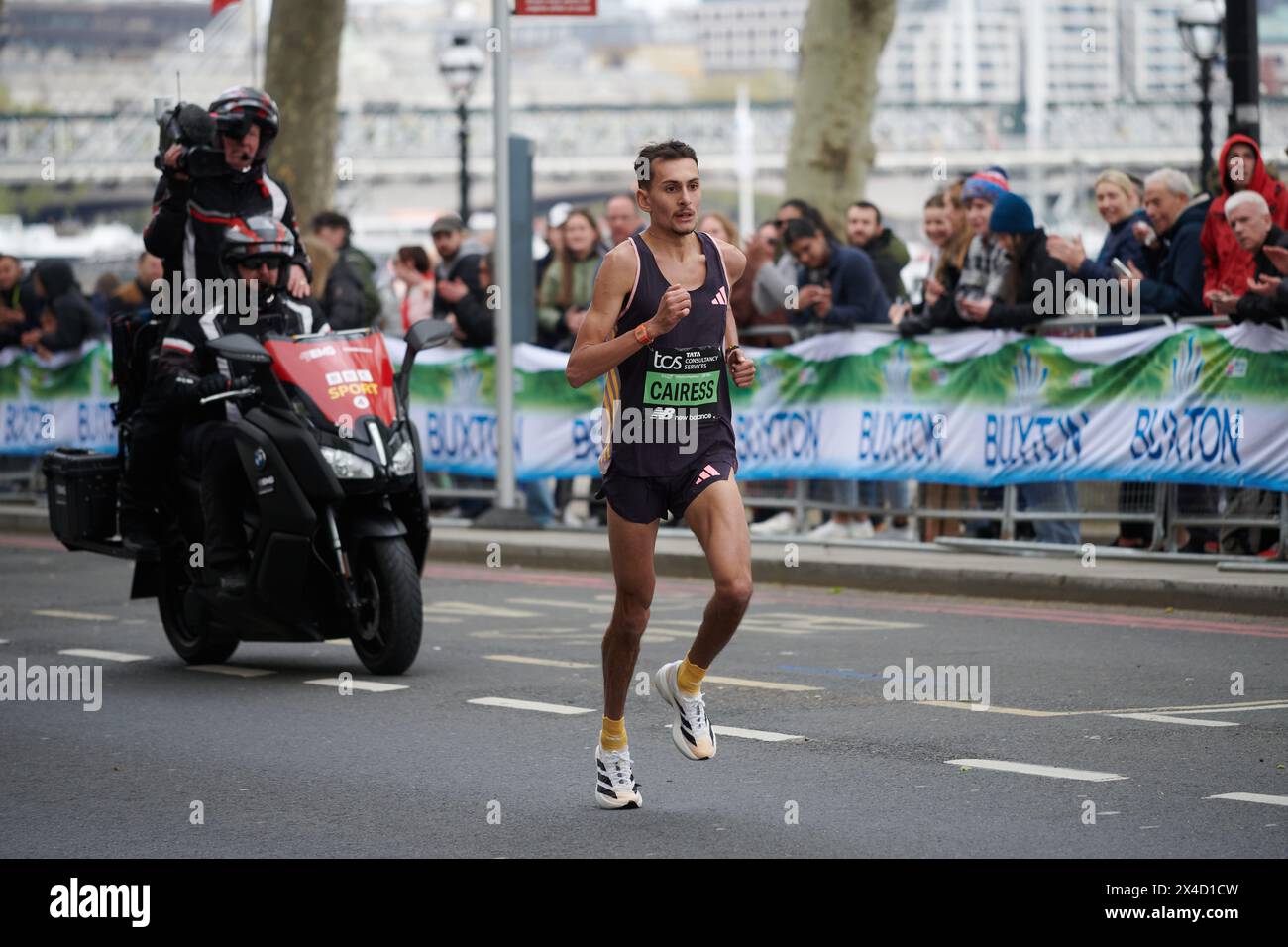 London Marathon 2024 21. April 2024 Männer Elite Rennen Emile Cairess Stockfoto