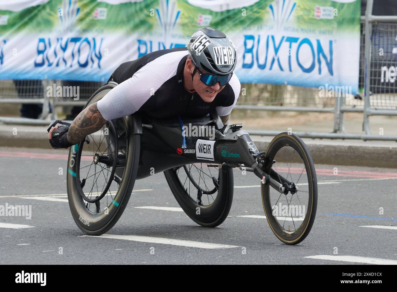 London Marathon 2024 21. April 2024 Rollstuhlrennen David Weir Stockfoto