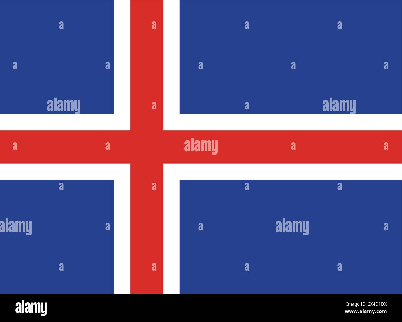 Staatsflagge von Island, isländisches Zeichen, isländische Flagge Stock Vektor