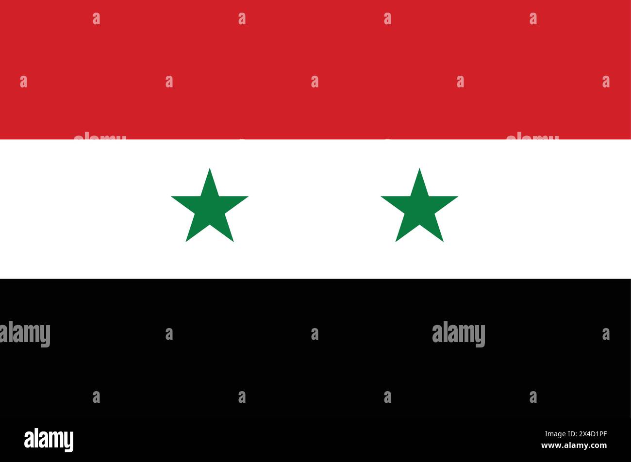 Nationalflagge von Syrien, syrisches Zeichen, syrische Flagge Stock Vektor