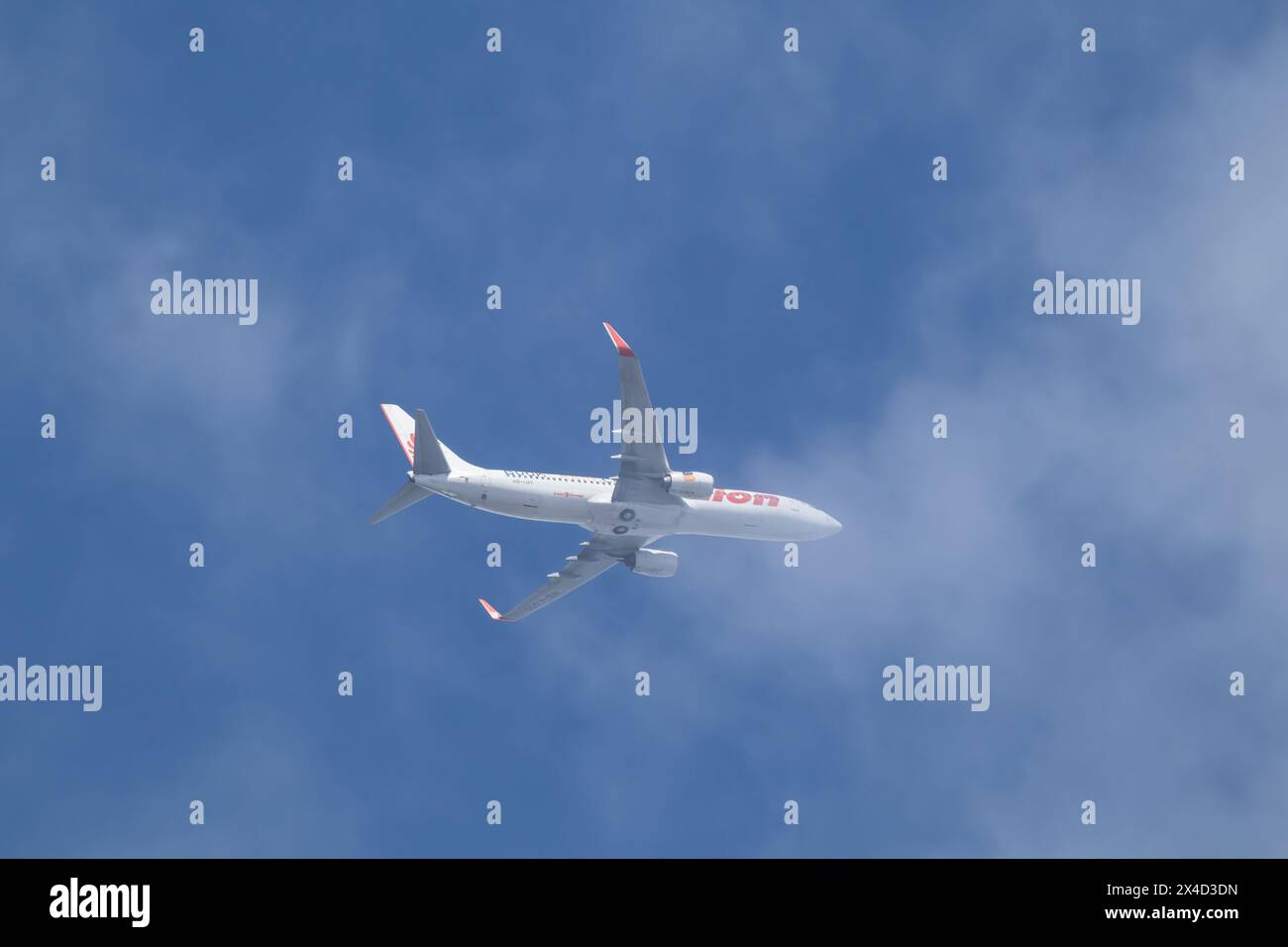 Chiangmai, Thailand - 16. November 2023: HS-LUY Boeing 737-800 der Thai Lionair Airline. Fahren Sie vom Flughafen Chiangmai nach Bangkok. Stockfoto