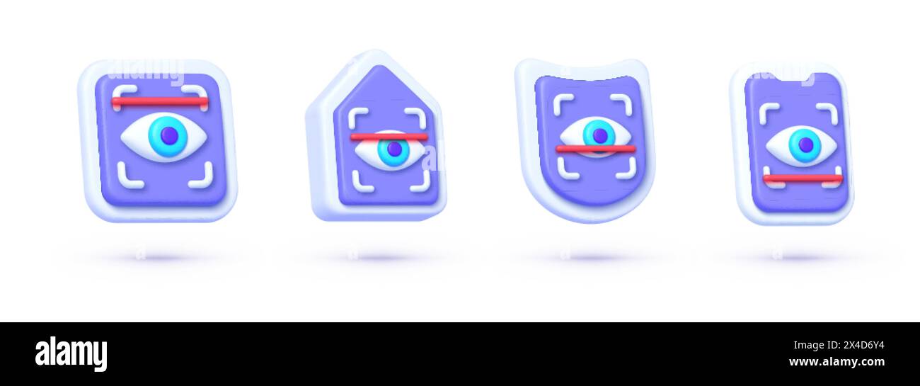Eye Scan 3D Set, tolles Design für jeden Zweck. Eye Business-Konzept. Vektordesign Stock Vektor