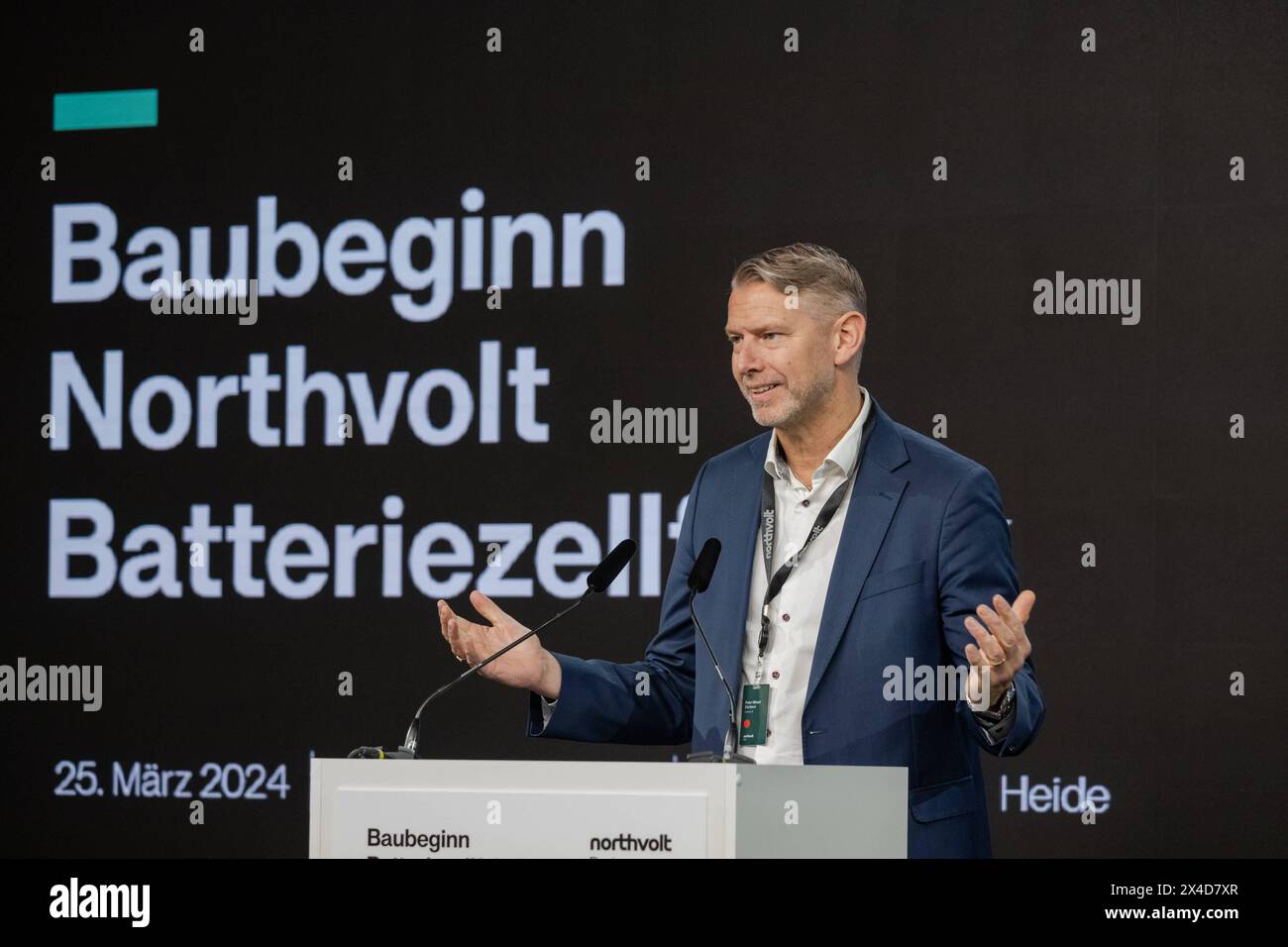 Northvolt Northvolt CEO Peter Carlsson - Offizieller Baubeginn bei Northvolt Kiel Schleswig-Holstein Deutschland fpr-carlsson-0706 *** Northvolt CEO Peter Carlsson Offizieller Baubeginn bei Northvolt Kiel Schleswig-Holstein Deutschland fpr carlsson 0706 Stockfoto