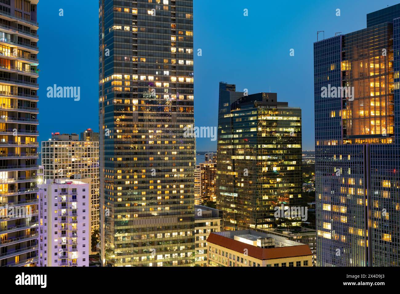 Büro- und Wohngebäude in Brickell, Downtown, Miami, Florida, USA Stockfoto