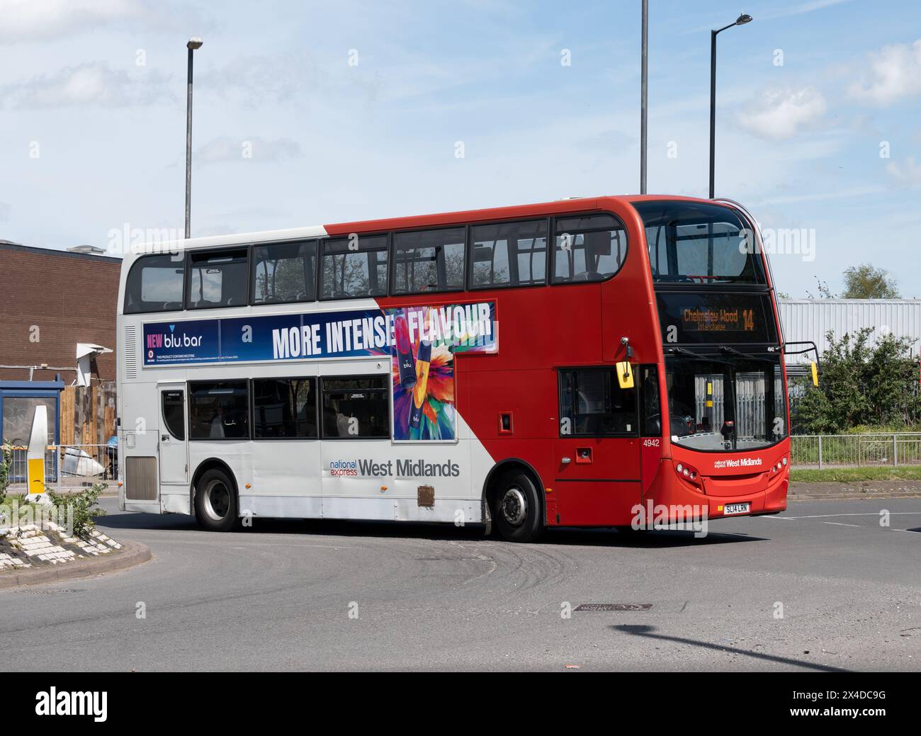 National Express West Midlands Bus Nr. 14 in Saltley, Birmingham, West Midlands, England, Großbritannien Stockfoto