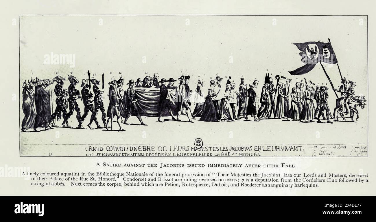 Eine Satire gegen die Jakobiner, die unmittelbar NACH ihrem Fall von der französischen Revolution aus dem Alter Ludwigs 14 bis zur Ankunft Napoleons von Wheeler, Harold Felix Baker, veröffentlicht 1913 Stockfoto
