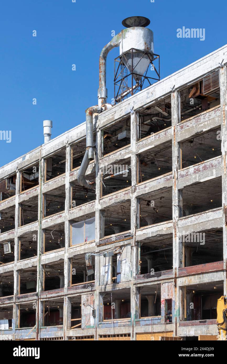 Detroit, Michigan – die verlassene Autofabrik Fisher Body 21 wird in Fisher 21 Lofts umgebaut, eine Anlage mit 433 Wohnungen und Gewerbeobjekten Stockfoto