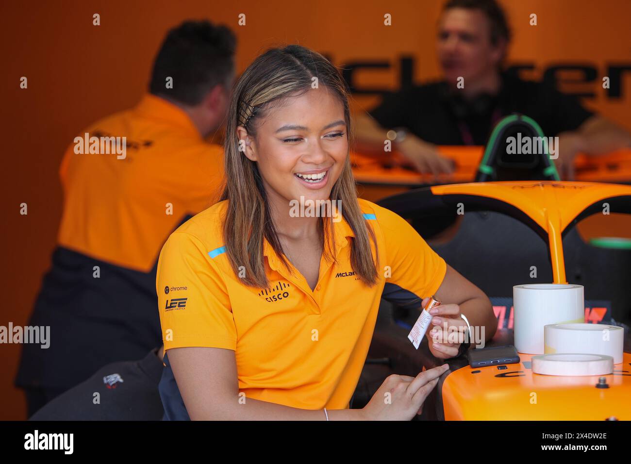 Miami Gardens, FL, USA. Mai 2023. Tag Vor Der Konferenz. Bianca Bustamante beim F1 Grand Prix von Miami im Miami International Autodrome in Miami Gardens, Florida, USA. Quelle: Yaroslav Sabitov/YES Market Media/Alamy Live News. Stockfoto