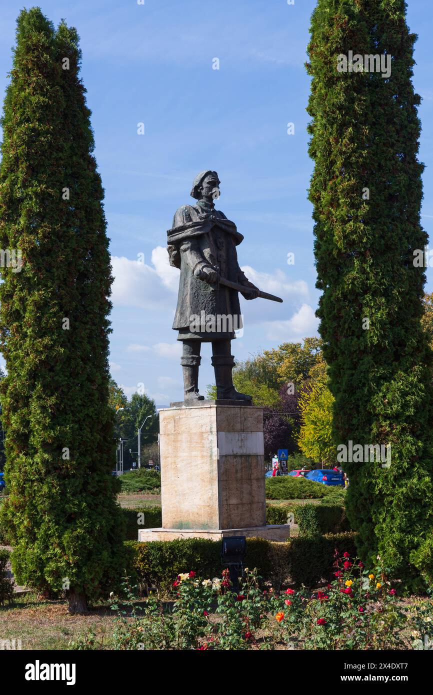Rumänien. Statue von John Hunyadi, einer militärischen und politischen Figur aus dem 15. Jahrhundert. Stockfoto