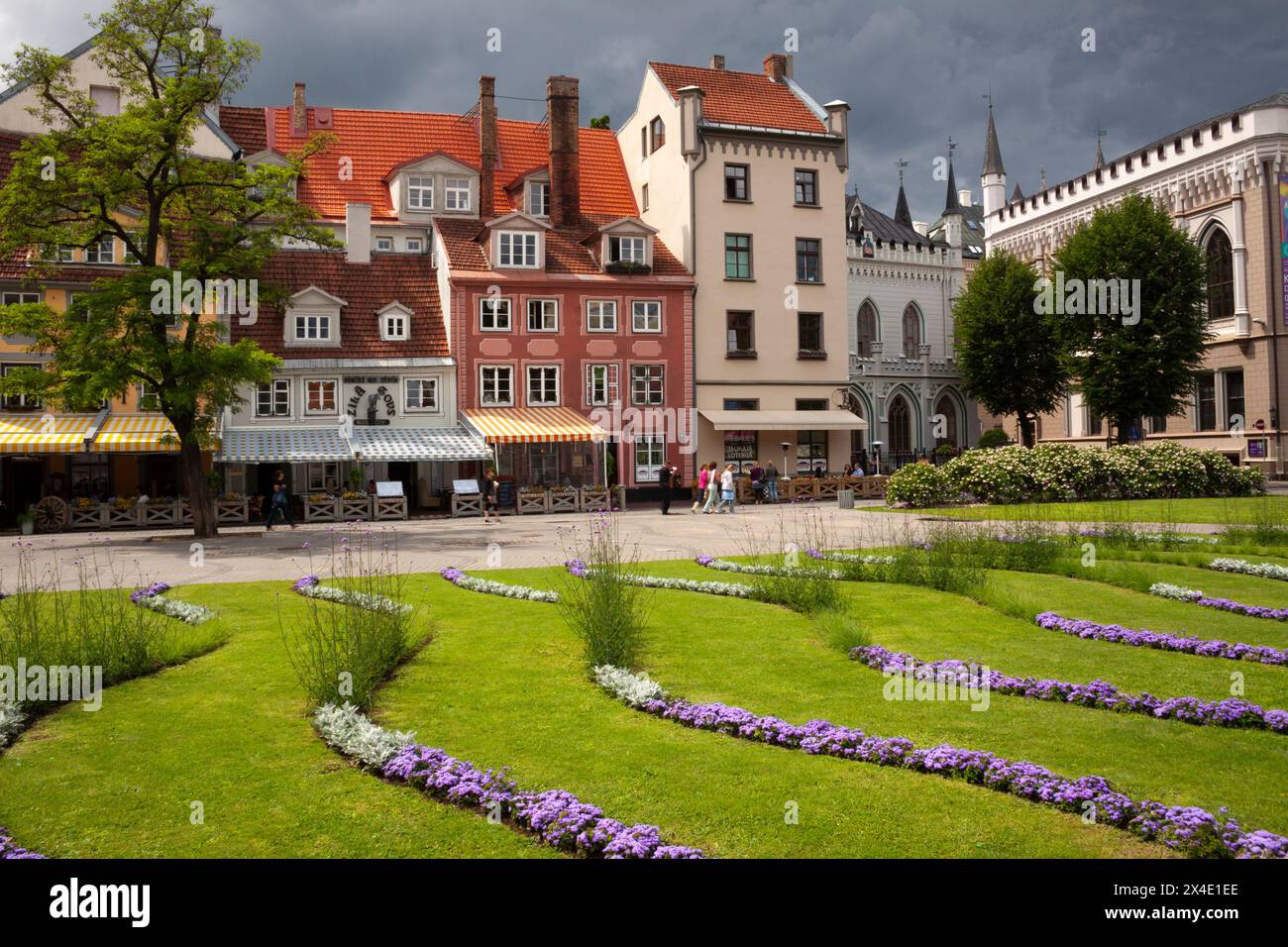 Traditionelle Gebäude in der Altstadt von Riga in Lettland in Osteuropa Stockfoto