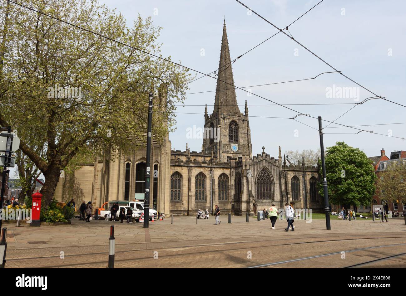 Sheffield anglican Cathedral, Stadtzentrum England UK Klasse I, denkmalgeschützte Gebäude Architektur Ort der Anbetung Stockfoto