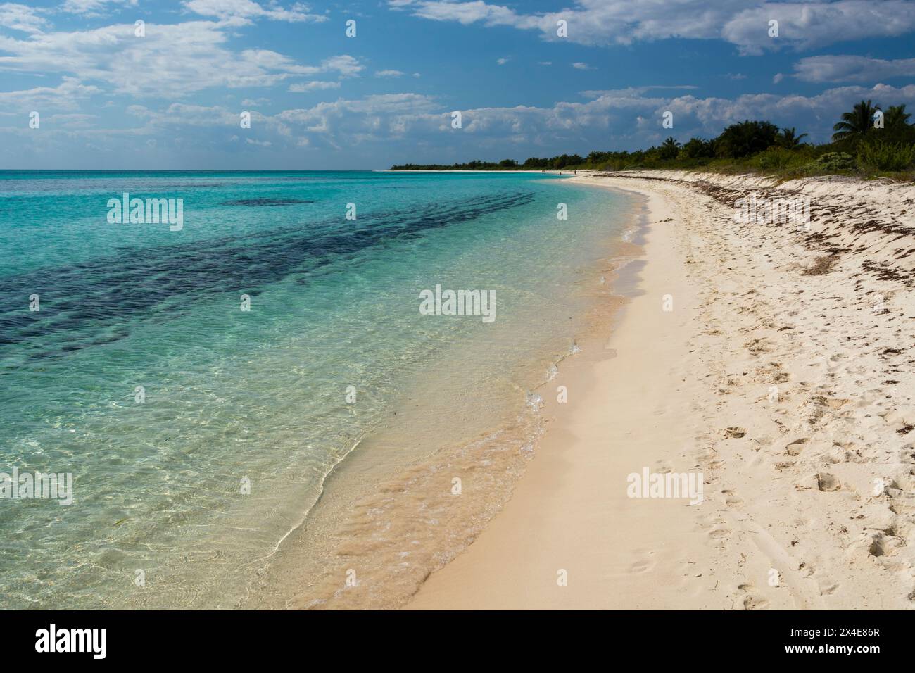 Ein Sandstrand im Punta Sur Eco Park, Cozumel Island, Quintana Roo, Mexiko. Stockfoto