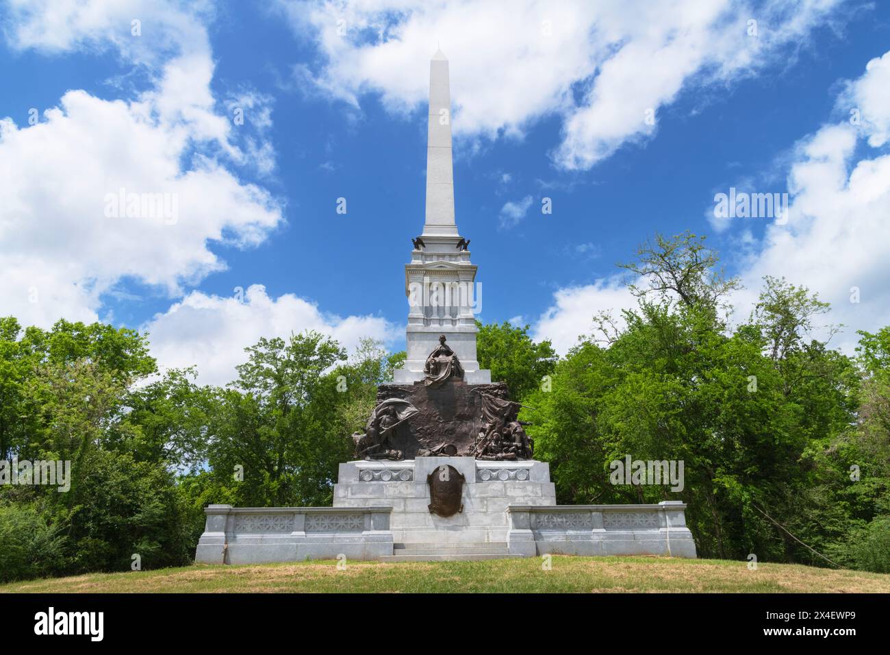 Mississippi Memorial, Vicksburg National Military Park, Mississippi. Statue von Clio, Muse of History. Bildhauerei von Frederick E. Triebel Stockfoto