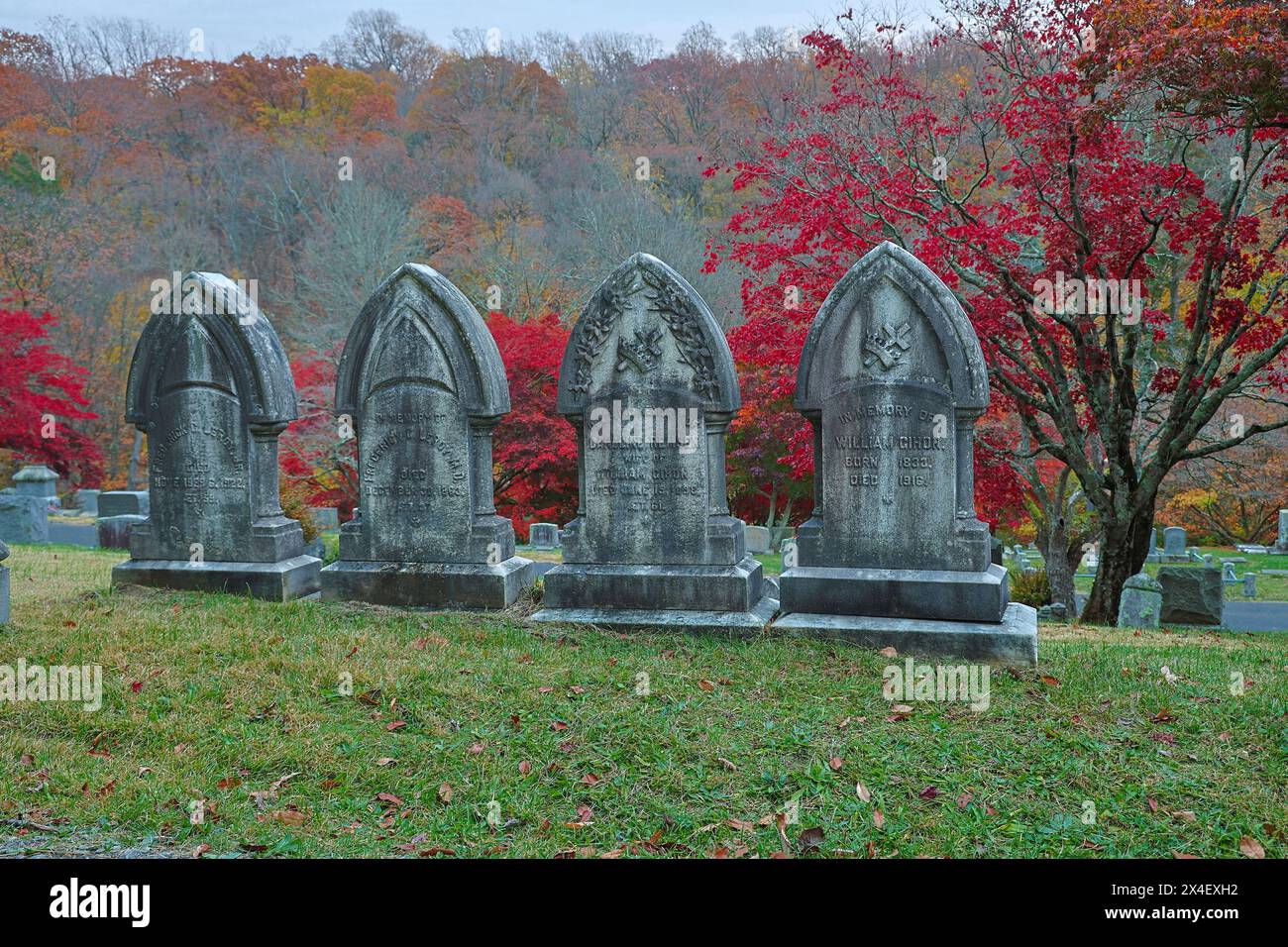 USA, Sleepy Hollow. Sleepy Hollow Cemetery. (PR) Stockfoto