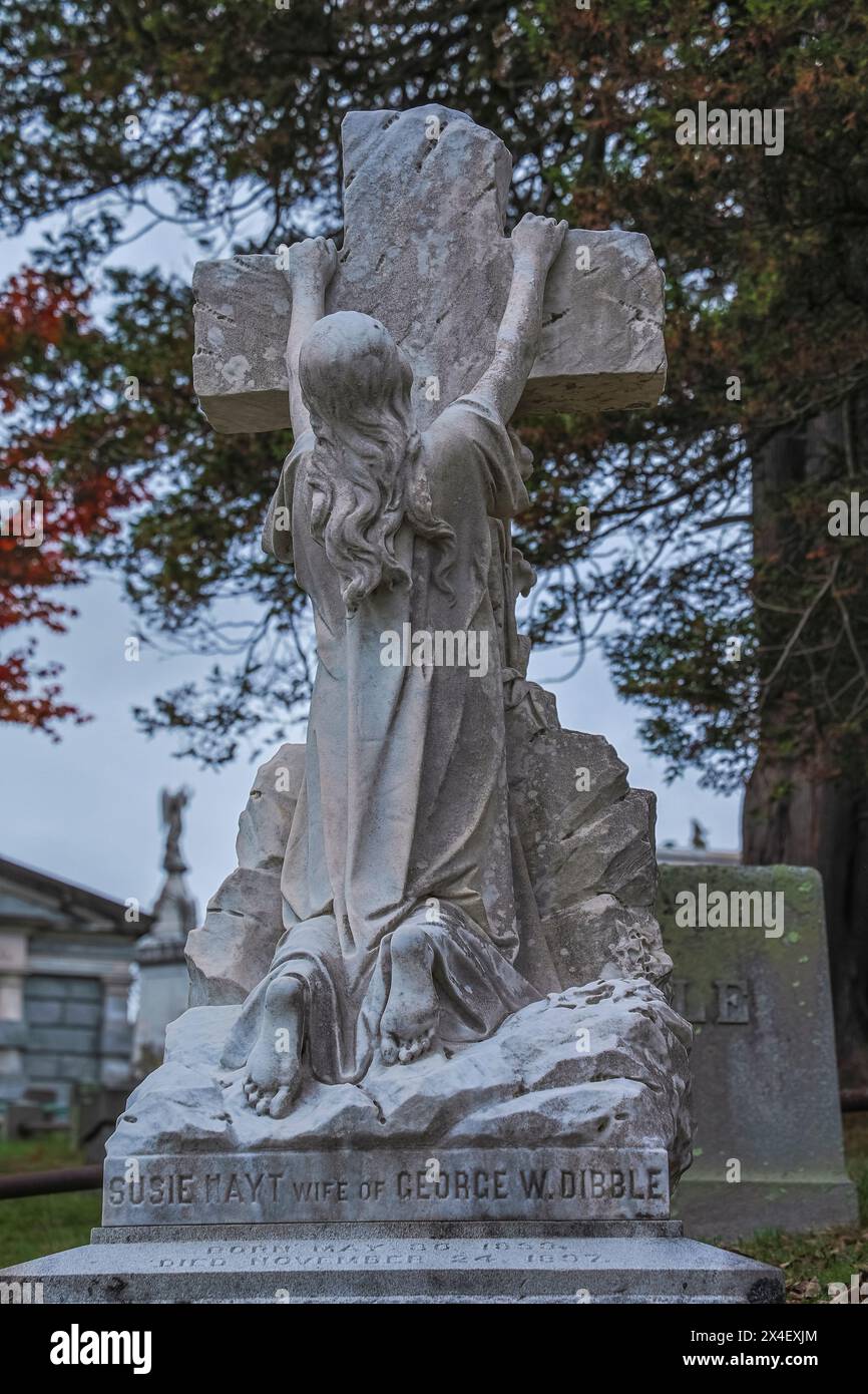 USA, Sleepy Hollow. Sleepy Hollow Cemetery. (PR) Stockfoto