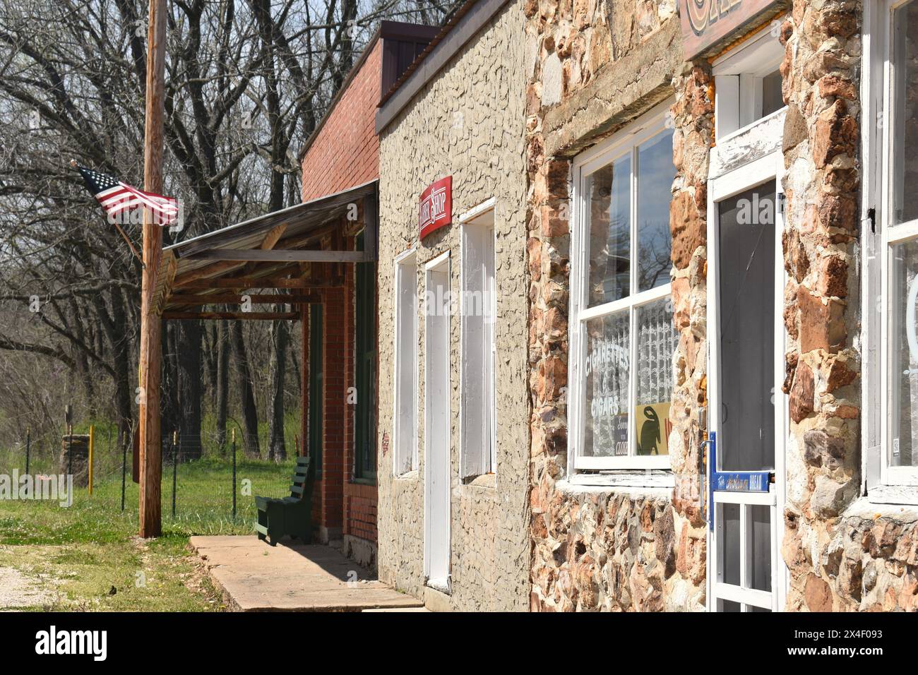 Spencer, MO, USA, 4-13-24. Spencer ist eine restaurierte Touristenattraktion an der Old Route 66 in Missouri. Stockfoto