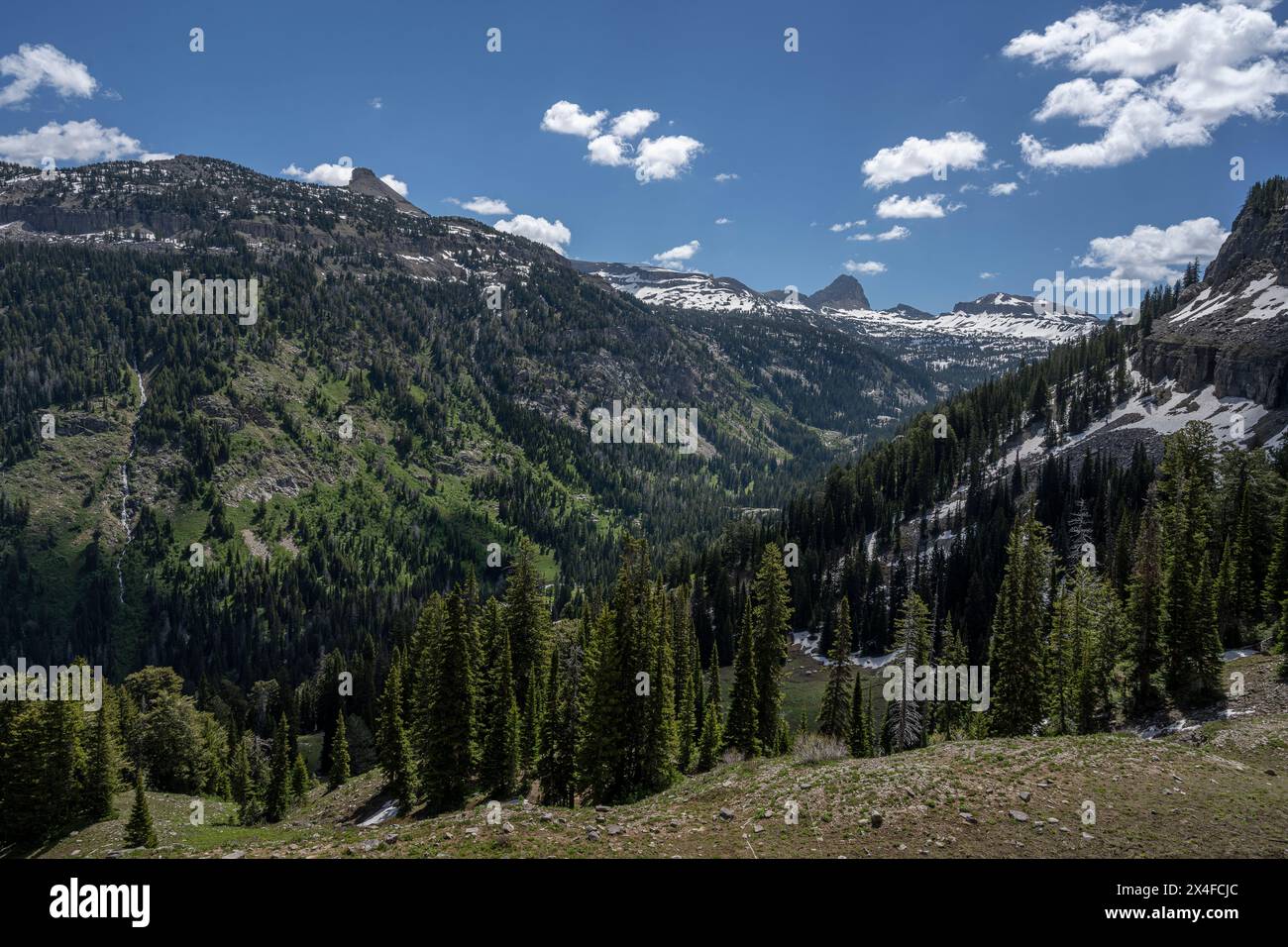 USA, Wyoming. Blick auf die Teton Mountains von Devil Treppen, Jedediah Smith Wilderness Stockfoto