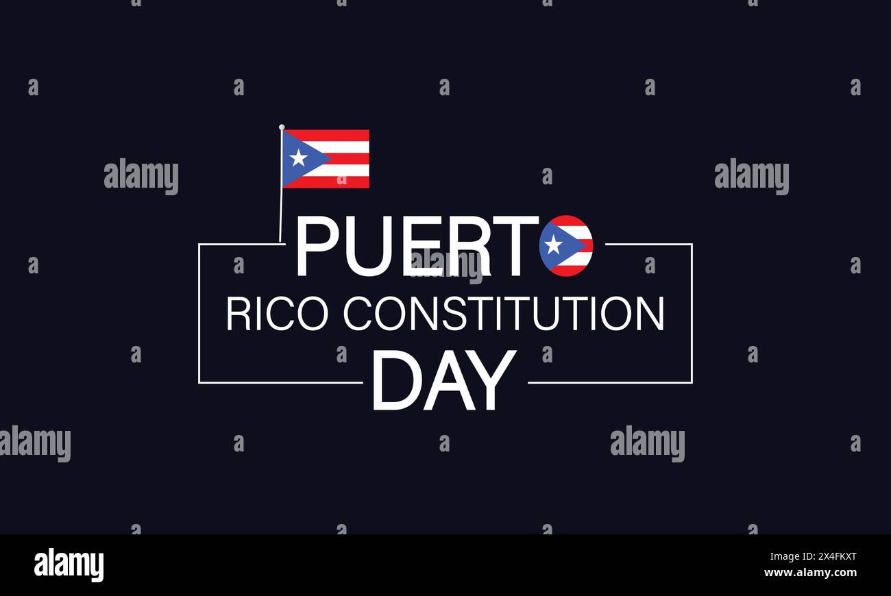 Text Illustration Entwerfen Sie Eine kreative Hommage an den Tag der Verfassung von Puerto Rico Stock Vektor