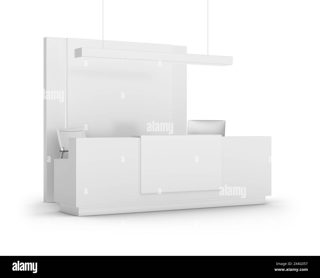 3D-Rendering für Empfangsmodell auf weißem Hintergrund Stockfoto