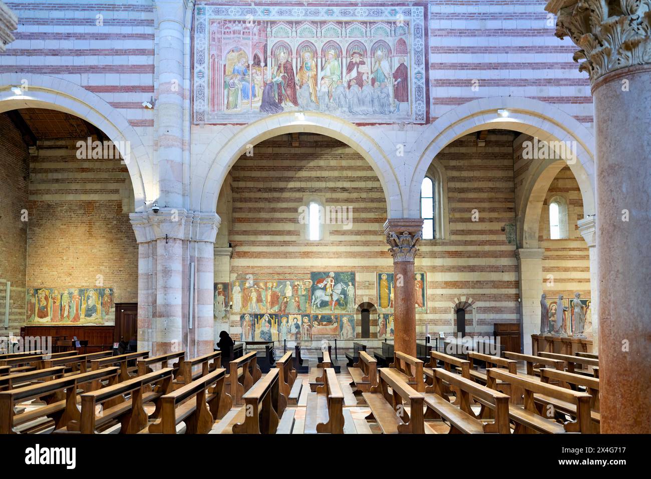 Verona Veneto Italien. Die Basilika San Zeno Stockfoto