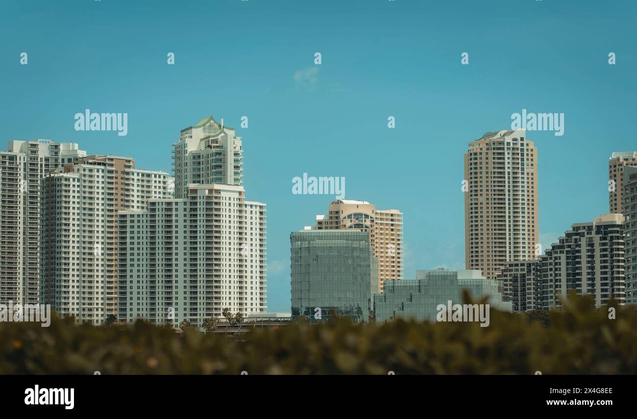 Skyline-Panorama der Stadt Brickell miami Stockfoto