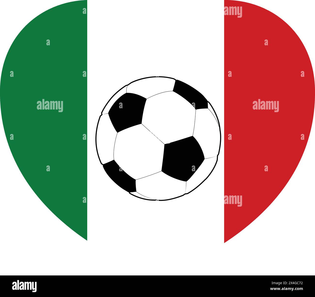 Italien Italienische Flagge Fußball Herz Stock Vektor