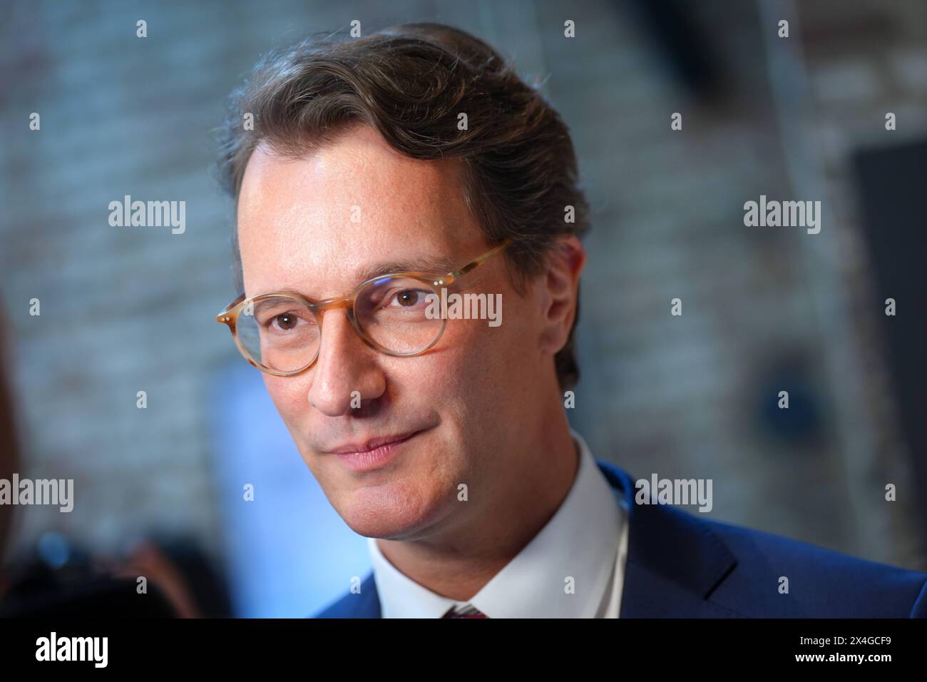 DEUTZ AG 160-jaehriges Firmenjubilaeum NRW Ministerpraesident Hendrik Wuest im Portrait beim 160-jaerigen Firmenjubilaeum der DEUTZ AG, Köln, 03.05.2024 *** DEUTZ AG 160-jähriges Firmenjubilaeum NRW Landespräsident Hendrik Wuest im Portrait zum 160-jährigen Firmenjubiläum der DEUTZ AG, Köln, 03 05 2024 Stockfoto