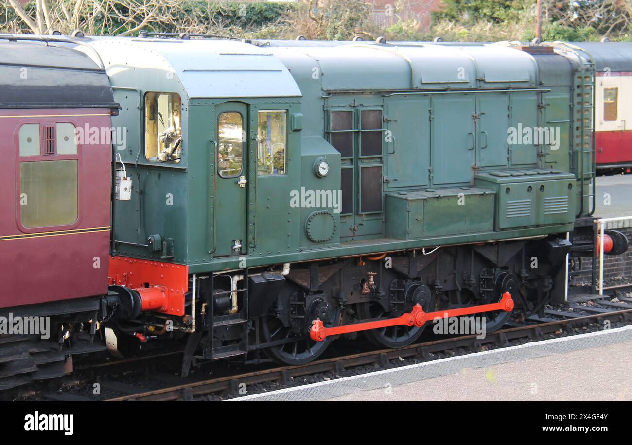 Ein klassischer Diesel-Shunter-Zugmotor. Stockfoto