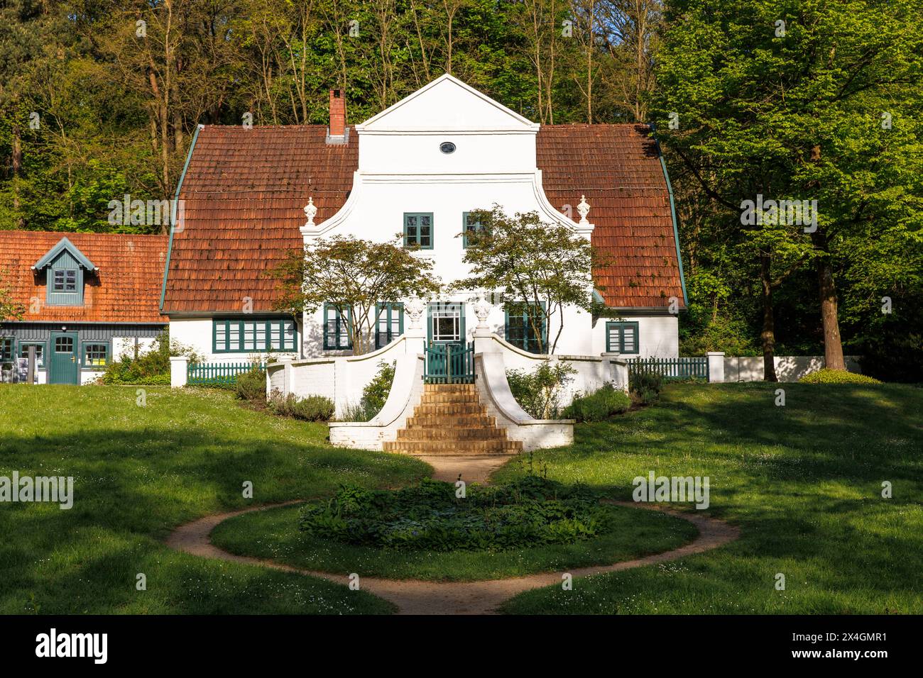 Der Barkenhoff in Worpswede, Niedersachsen. Der Barkenhoff wurde im Jahr 1895 vom Künstler Heinrich Vogeler gekauft und zu einem umgebaut Stockfoto