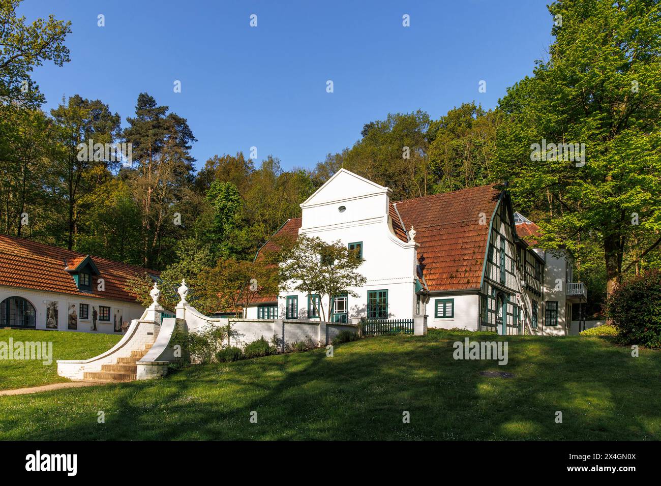 Der Barkenhoff in Worpswede, Niedersachsen. Der Barkenhoff wurde im Jahr 1895 vom Künstler Heinrich Vogeler gekauft und zu einem umgebaut Stockfoto