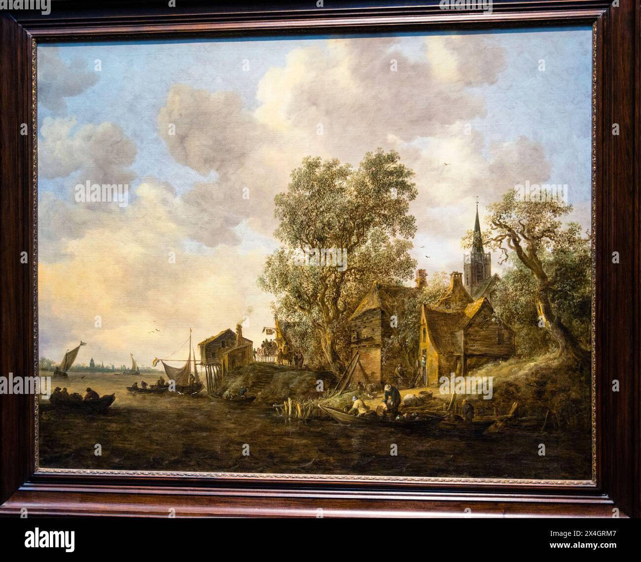 Blick auf eine Stadt am Fluss, Jan van Goyen, Rijksmuseum, Amsterdam, Niederlande. Stockfoto