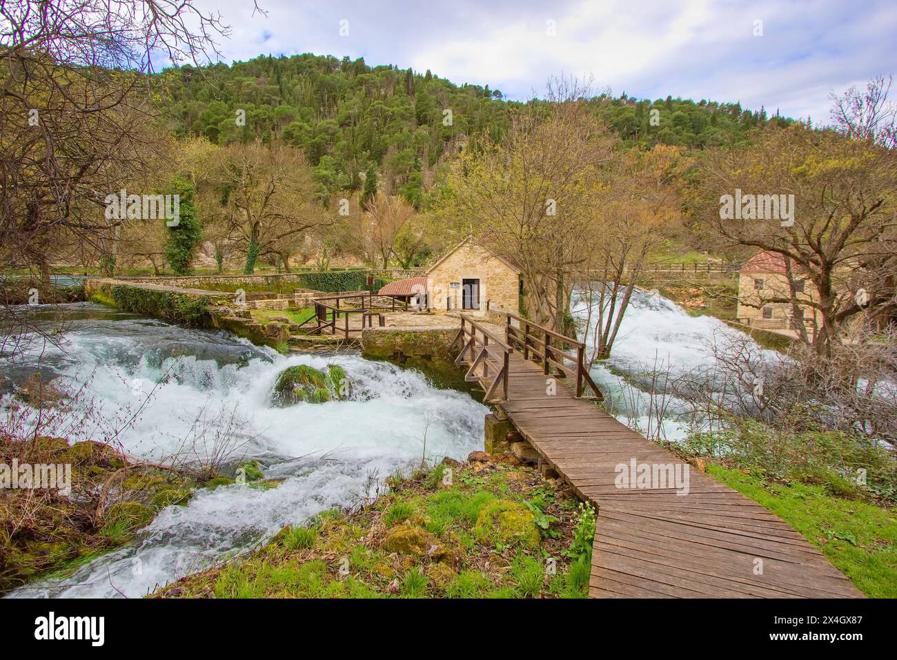 Walkmühle in der Nähe des Flusses Krka im Nationalpark Krka, Kroatien Stockfoto