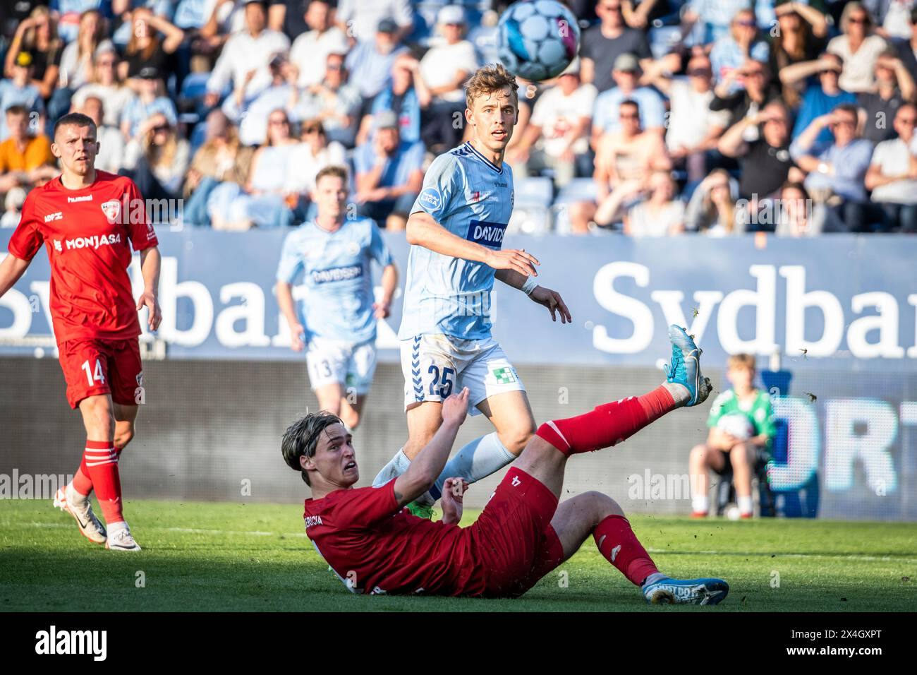 Haderslev, Dänemark. Mai 2024. Mads Agger (25) aus Soenderjyske wurde während des NordicBet Liga-Spiels zwischen Soenderjyske und FC Fredericia im Sydbank Park in Haderslev gesehen. (Foto: Gonzales Photo/Alamy Live News Stockfoto