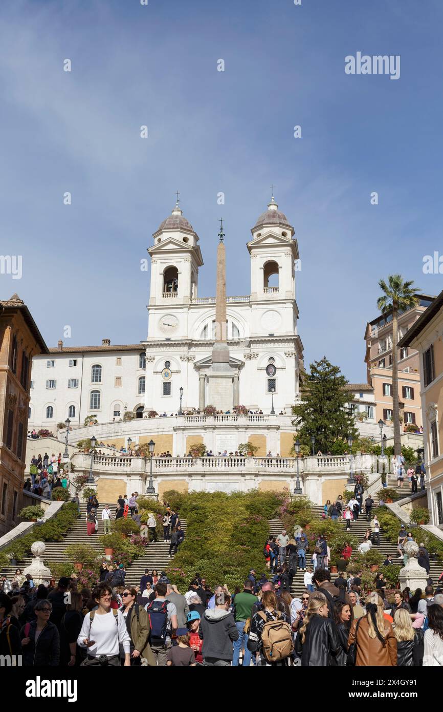 Die Kirche Santissima Trinita dei Monti, Rom, Italien Stockfoto