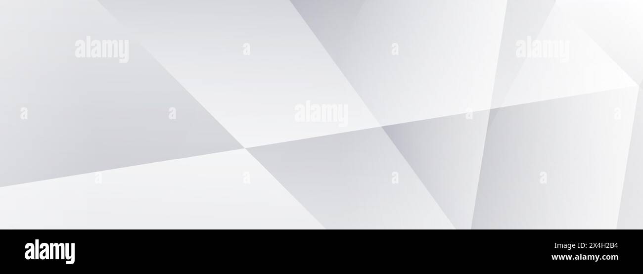 Weißer, moderner abstrakter 3D-Hintergrund mit polygonaler Textur. Weiches graues abstraktes Banner. Vektorabbildung Stock Vektor