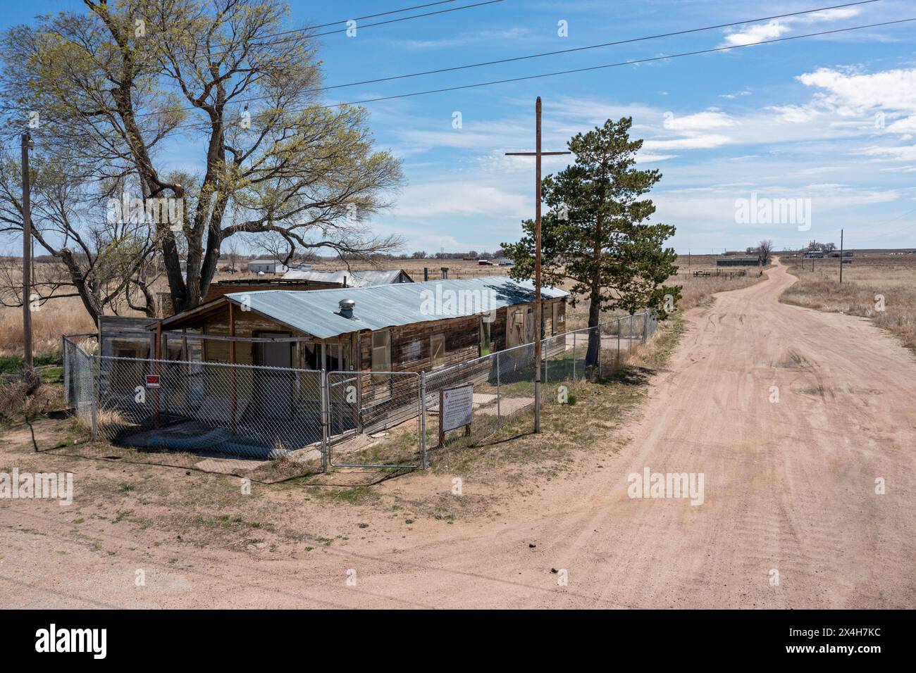 Dearfield, Colorado - die historische Stadt Dearfield Homestead. Etwa 300 Menschen lebten und bewirtschafteten hier um 1915. Die Stadt förderte afroamerikanisch Stockfoto