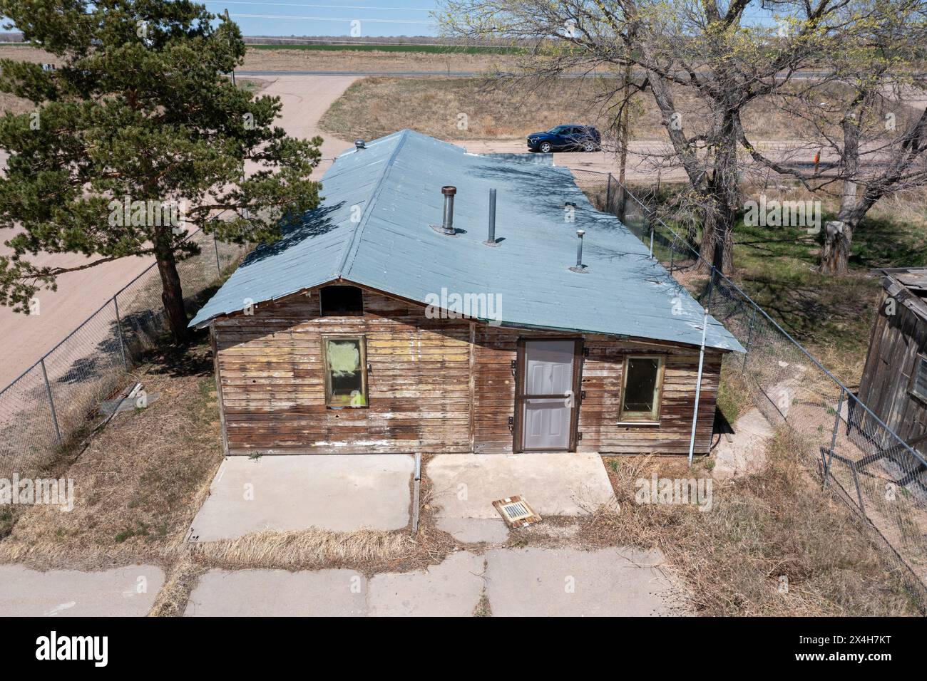 Dearfield, Colorado - die historische Stadt Dearfield Homestead. Etwa 300 Menschen lebten und bewirtschafteten hier um 1915. Die Stadt förderte afroamerikanisch Stockfoto