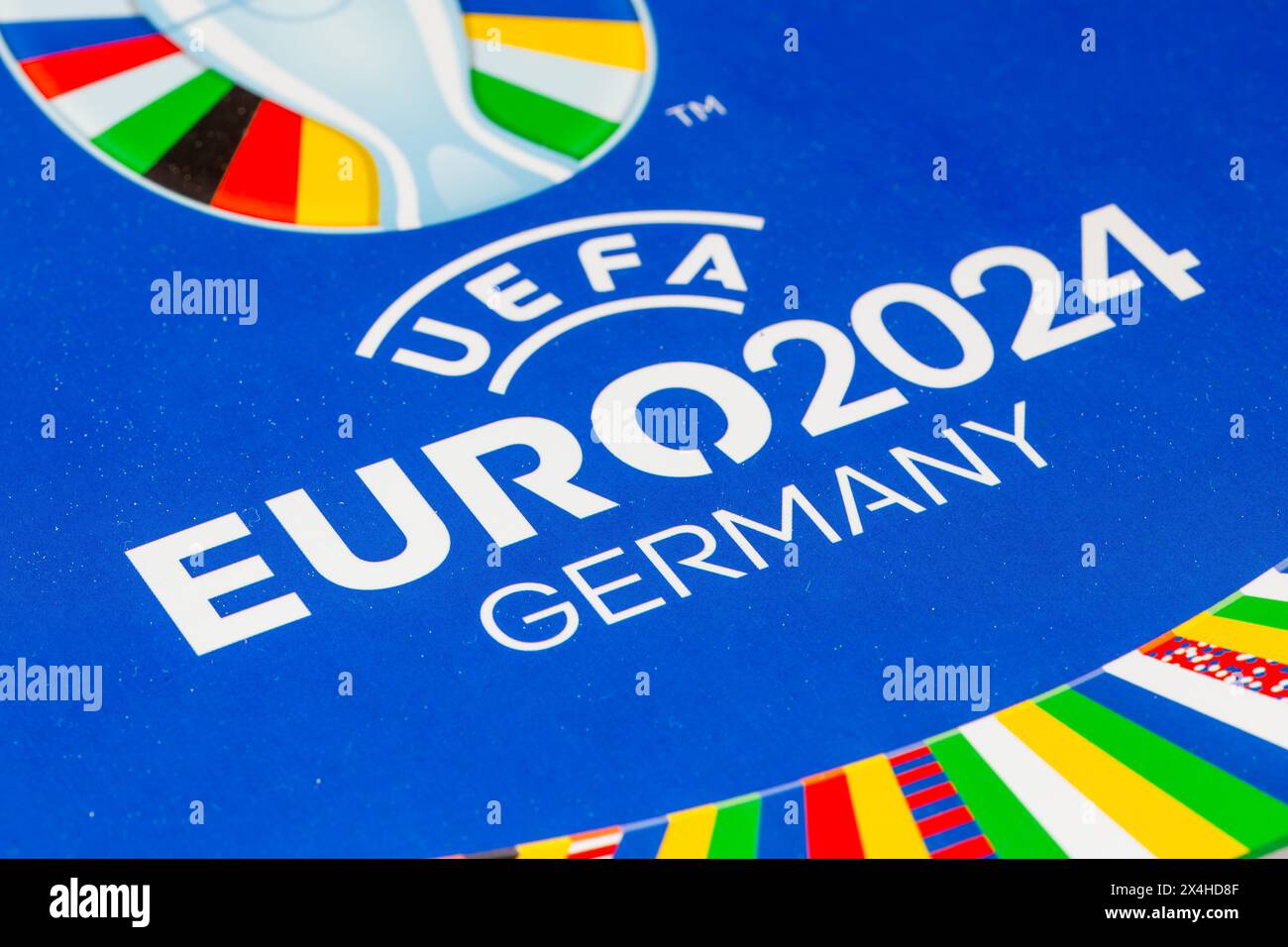 Logo der UEFA EURO 2024: Die Europameisterschaft 2024 findet vom 14. Juni 2024 bis zum 14. Juli 2024 in Deutschland statt Stockfoto