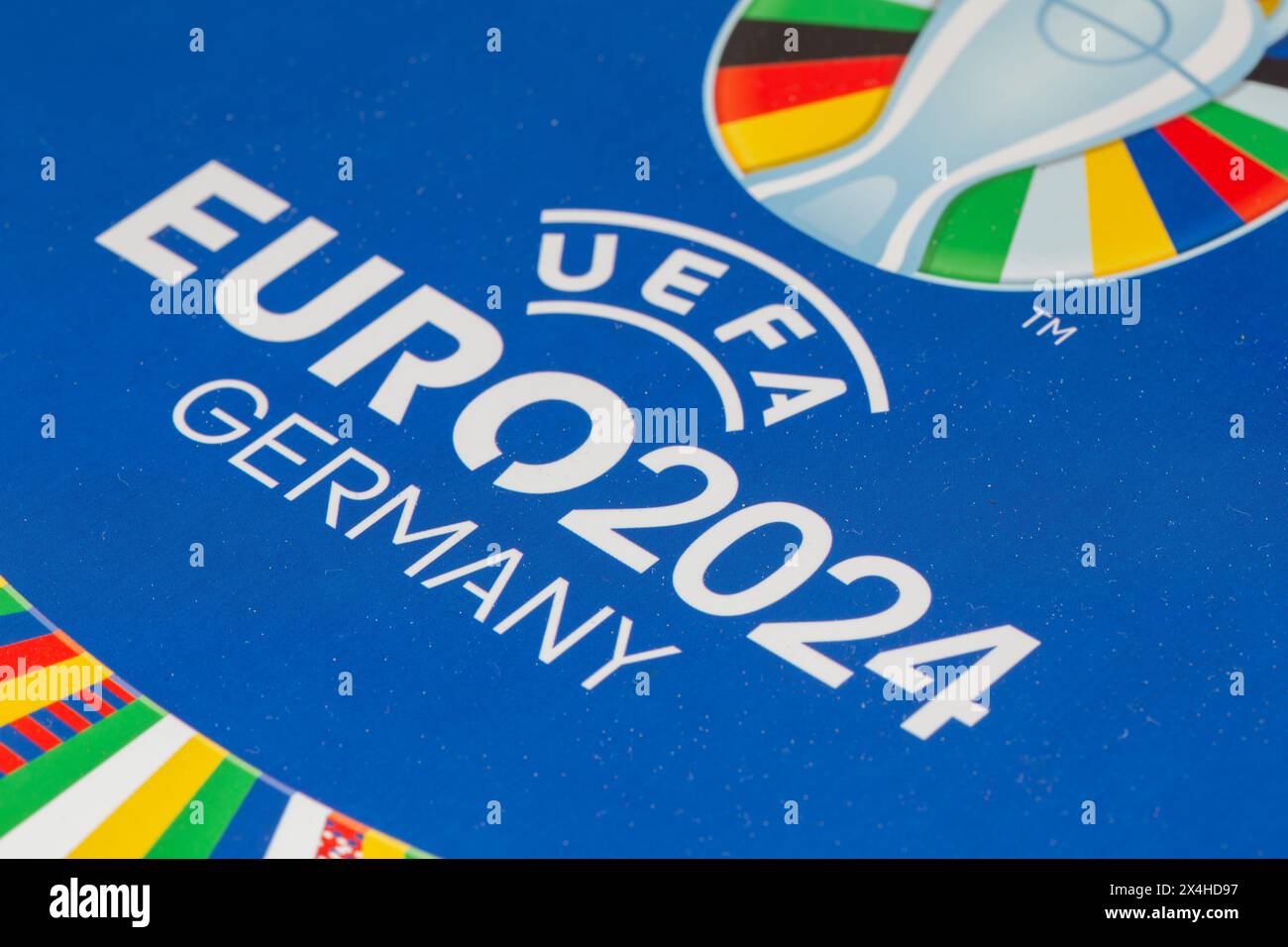 Logo der UEFA EURO 2024: Die Europameisterschaft 2024 findet vom 14. Juni 2024 bis zum 14. Juli 2024 in Deutschland statt Stockfoto