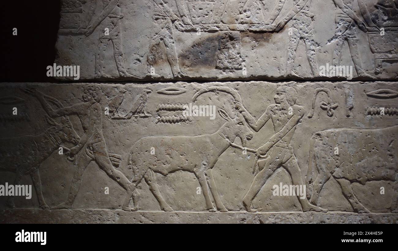 Symbolisches Tor zur Ewigkeit, das in der 3. Dynastie üblich ist. Stockfoto