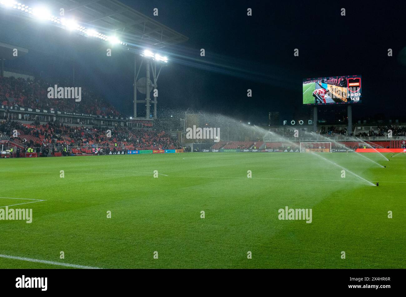Toronto, ON, Kanada - 20. April 2024: BMO-Feldansicht während des regulären Saisonspiels zwischen Toronto FC (Kanada) und New England Revolution (USA) Stockfoto