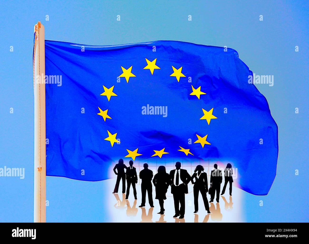 Symbolbild, Wahlen, EU-Wahlen, Bevölkerung, multilaterale Verhandlungen, Wirtschaftsräume, Kapitalismus, Kommunismus, Verträge, Konventionen, Nation Stockfoto