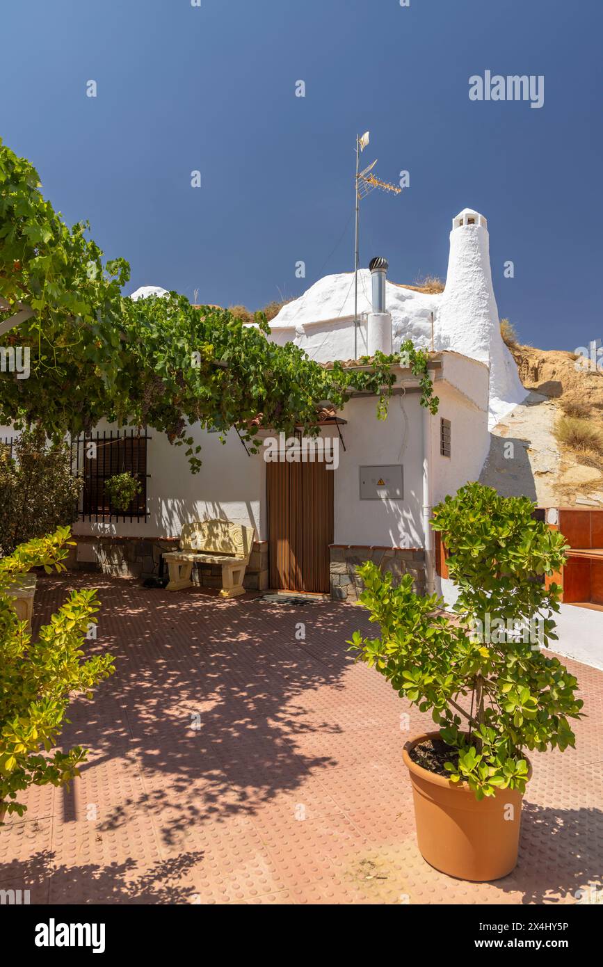 Guadix Höhlen Häuser (Cuevas de Guadix), Guadix, Provinz Granada, Andalusien, Spanien Stockfoto