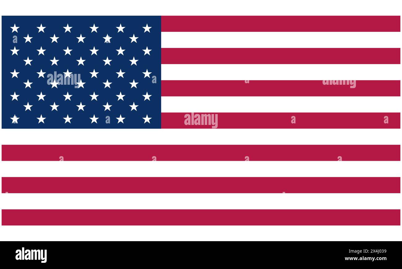 US-Flagge isoliert auf weißem oder transparentem Hintergrund, Flagge der USA Stock Vektor