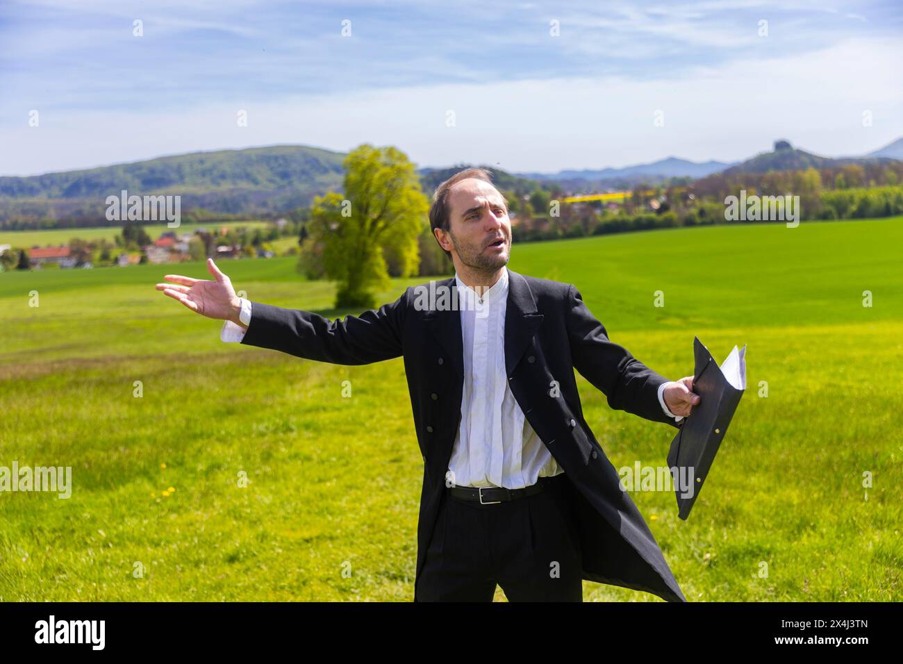 Der neue Caspar David Friedrich Trail wurde in der Sächsischen Schweiz, Reinhardtsdorf-Schoena, Sachsen, eröffnet Stockfoto