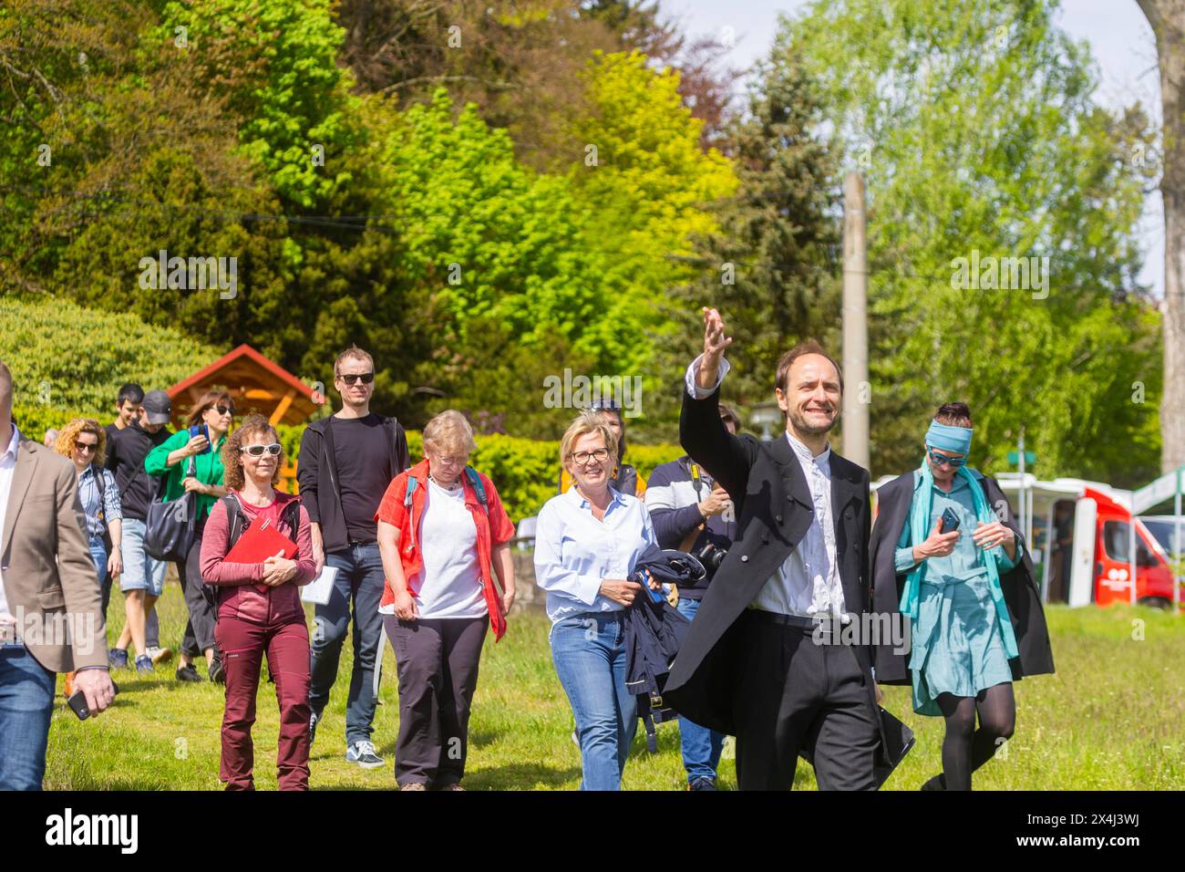 Der neue Caspar David Friedrich Trail wurde in der Sächsischen Schweiz, Reinhardtsdorf-Schoena, Sachsen, eröffnet Stockfoto