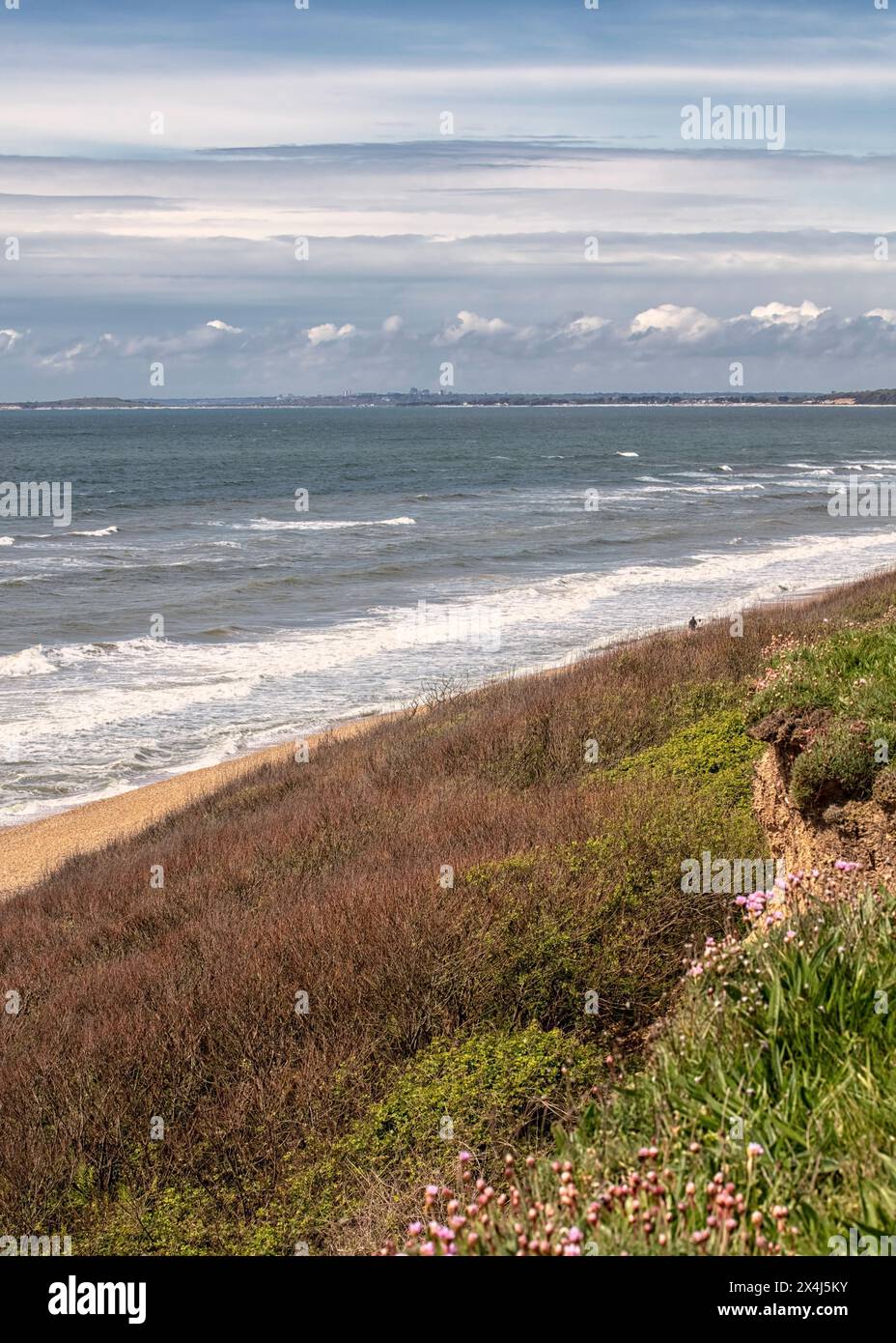 Klippen in Milford-on-Sea Stockfoto