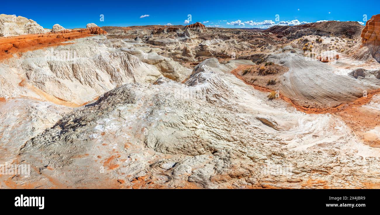 Wunderschöner weißer Sandstein, gemischt mit rotem Felsen, der die Toadstool Hoodoos in Kanab Utah Grand Staircase-Escalante National Monument umgibt, ist ein V Stockfoto