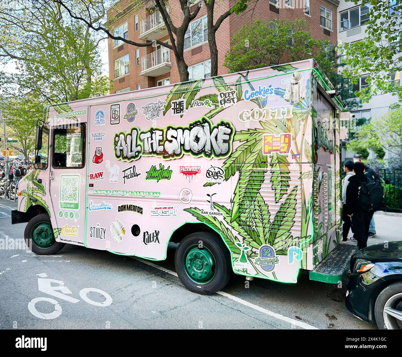 All der Rauch, mobile Cannabis-Apotheke, New York City, New York, USA Stockfoto