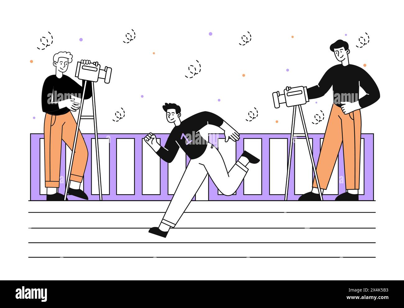 Läufer Wettbewerbe Vektor linear Stock Vektor